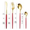 304 aço inoxidável portuguesa faca, garfo e colher de quatro peças conjunto Internet Celebridade Faca, garfo e colher Set Household Gift Laser logotipo