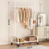 Simple estante móvil de doble capa, perchero de pie para dormitorio, perchero doméstico temporal, tendedero para pantalones, tendedero de balcón