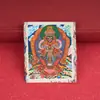 Pintura Thangka Pintada a Mano de Xizang con Detalles Dorados de los Cinco Dioses de la Riqueza, Colgante Pintado a Mano que Representa Vidas Pasadas y Presentes