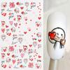 Pegatinas de uñas transfronterizas para el Día de San Valentín, pequeñas pegatinas blancas con diseño de personas que aman la espalda, calcomanías creativas de dibujos animados para uñas.