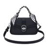 Bolso de color liso para mujer, novedad de 2025, bandolera de hombro, bolso pequeño portátil con costuras de seda y bufanda.