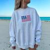 2025 Outono e Inverno Novo Estilo Simples e Personalizado Tendência Moletom Casual Solto e Versátil de Cor Pura com Estampa Americana