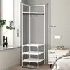 Arara de Roupas de Duas Fileiras de Grande Capacidade, Arara de Roupas Simples de Metal de Chão, Arara de Roupas para Armazenamento e Organização, Cabideiro para Venda por Atacado