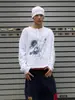 Top de manga larga con cuello Henry estilo Y2K americano, estampado de retrato vintage, camiseta larga de marca moderna holgada