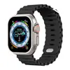 Adecuado para correas de Apple Watchs456789/10/11 Correas de Apple Modificadas Correas de Reloj de Silicona Marina
