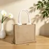 Bolsas de Arpillera de Fábrica en Stock Bolsas de Tote en Blanco para Manualidades al por Mayor Bolsas 3D Bolsos de Lino Ecológicos Personalizados