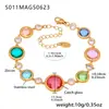 Tobillera Omaca Super Brillante Facetada de Cristal Checo Acero Inoxidable Chapado en Oro de 18 Quilates Tobillera de Lujo Accesible para la Playa Joyería para el Pie