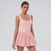 Falda de Tenis de una Pieza para Fitness Anti-Exposición Capa Base de Yoga Vestido Deportivo para Correr al Aire Libre Pantalones Sueltos para Mujer