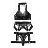 Amazon transfronterizo 2025 conjunto de sujetador sexy con aro de acero recogido hueco adelgazante tentación ropa interior conjunto de cinco piezas