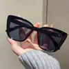 Moda Europea y Americana Gafas de Sol Ojo de Gato Transfronterizas, Gafas de Sol Versátiles de Moda con Efecto Adelgazante, Gafas de Marco Grande Sin Graduación al por Mayor