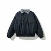Yidao Roupas Vintage 2026 Inverno Novo Retrô Desgastado Bolsos Workwear Jaqueta de Algodão Masculina Curta Gola de Lã de Cordeiro Outerwear