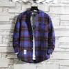 Camisa Xadrez Masculina Manga Longa Estilo Coreano Solta Tendência Bonita Tamanho Grande Jaqueta de Estudante Primavera e Verão Nova Camisa Masculina