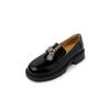 Venta Directa de Fábrica Populares Mocasines de Suela Gruesa Arco del Triunfo Otoño 2024 Nuevos Zapatos Pequeños Completamente de Cuero con Punta Redonda