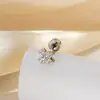 Novos Brincos de Hensen com Zircônia Micro-Pavimentada Pequenos e Delicados, Versáteis para o Dia a Dia, com Haste de Parafuso Cruzado