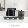 Conjunto de Chá de Viagem Portátil Estilo Camping ao Ar Livre Equipamento para Preparar Chá de Viagem Acompanha Copo Rápido Um Bule Três Xícaras