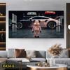 Pintura Decorativa para Sofá de Sala de Estar de Coche Moderno Oso Violento Pintura Colgante de Pared de Fondo Mural de Cabecera para Dormitorio Pintura de Porcelana Cristal de Alta Definición
