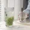 Taza de Café de Vidrio Apilado con Girasol Repujado Retro, Taza de Agua Doméstica de Alto Valor, Taza para Jugos, Vaso para Whiskey