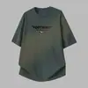 Camiseta Masculina de Algodão Puro Pesado com Manga Curta 260g Nova Tendência 2026 Top de Algodão com Meia Manga Camiseta Estampada