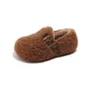 Zapatos de Algodón para Niños, Zapatos de Piel de Bebé Cálidos de Invierno con Felpa Adicional, Más Vendidos Transfronterizos para Niñas, Zapatos Suaves de Suela Gruesa