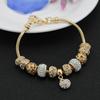 Pulsera transfronteriza de amor con diamantes completos color oro KC chapada en oro, creativa, con cadena de hueso de serpiente con cuentas, para damas, Nueva