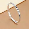 Pulsera de plata de moda coreana para mujer, pulsera de plata suave de vientre redondo, pulsera de plata fina de vientre redondo, ventas directas de fábrica