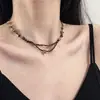 Pulsera Cadena Colgante Cuadrada de Vidrio Cuentas de Arroz Hebilla Ot Estilo Bohemio Versátil Conjunto Moda Retro Étnico Joyería para Mujeres