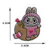 Lindos Pegatinas de Tela Bordadas de Niña de Dibujos Animados Labubu para Ropa de Niños Pegatinas Decorativas para Reparar Agujeros Etiquetas Bordadas Labubu
