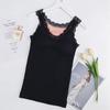 Ropa interior térmica de Hada Oso para mujer con tirantes de encaje, talla grande, chaleco cálido, chaqueta base engrosada de terciopelo para mujer