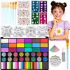 Pintura Facial Fluorescente Perlada de 42 Colores Transfronteriza para Espectáculos, Pintura Facial y Corporal Soluble en Agua, Secado Rápido y Lavable
