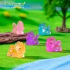 Miniaturas de unicornios brillantes para microlandscapes, decoraciones creativas de luz nocturna, accesorios DIY para paisajismo de jardines y pequeños adornos decorativos