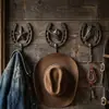 Gancho de Ferro Forjado Estilo Francês Ins, Gancho Único de Ferradura Artesanal de Ferro Fundido, Decoração de Parede para Casa, Vila, Jardinagem, Varanda e Pátio