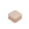 Caja de joyería con cremallera para pendientes, anillo, joyería de estilo europeo de PU, caja de almacenamiento de joyería portátil