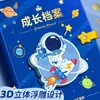 Álbum de Registro de Crescimento Infantil com Encadernação em Couro Quatro Estações da Vida Álbum de Fotos Transparente Álbum de Coleção de Certificados de Prêmios Livro Comemorativo