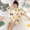 Pijama da Minnie Feminino Verão Manga Curta Shorts Versão Coreana Desenho Animado Fofo Estudante Roupa de Casa Conjunto Tamanho Único Serve em Todos Pequeno Verão