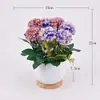 Hermosas plantas pequeñas decorativas en maceta, flores de plástico, juego de flores artificiales, decoración de bonsái para sala de estar, arreglo floral casero, plantas en maceta