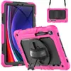 Capa Protetora para Tablet Samsung Tab S10 Lite com Alça de Mão S9Fe Silicone+PC Suporte Anti-Queda Capa para Tablet