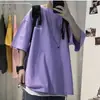 Camiseta americana de moda nacional para hombre, ins, moderna, de manga corta, diseño estampado, sentido del diseño, nicho, oversize, manga media, top de verano, ropa