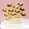 Decoración para hornear pasteles Tarjeta de PU enchufe reflectante estrella de cinco puntas Amor Fiesta mesa de postres enchufe 100