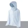 Ropa de Protección Solar Estilo Verano para Pareja, Ropa de Protección Solar Ultra-Delgada Transpirable para Hombre, Anti-UV, Talla Grande con Capucha de Seda de Hielo Ropa de Protección Solar para Hombre