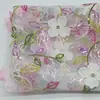 Tecido de Bordado Floral em Renda Feito à Mão, Multicor, Tecido Bordado Feminino para Vestidos e Roupas de Palco