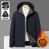 Jaqueta masculina acolchoada de algodão para meia-idade, casaco de inverno para idosos, casaco de algodão com forro de fleece e espessado, novo estilo de roupa de algodão quente para avôs e pais