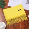 Bufanda de cachemira sintética 35 cm cepillada color liso gruesa larga toalla otoño e invierno sin bolitas borla chal para mujer venta directa de fábrica