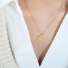 Estilo griego estrella Luna Mito circón redondo marca no se desvanece colgante de acero de titanio collar para mujer cadena clavicular venta al por mayor fábrica
