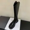 Botas altas súper suaves de suela gruesa para otoño e invierno, con forro de felpa, diseño en V, efecto adelgazante y longitud por debajo de la rodilla