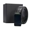 Cinturón de Cuero Personalizado para Hombre de Cuero Genuino Hebilla Automática Cinturón de Cintura de Piel de Vaca Logo Impreso a Color Regalo de Negocios Hebilla de Trinquete Cinturón de Cuero de Primera Capa para Hombre
