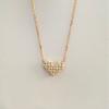 Cadena de clavícula completa de diamantes con incrustaciones de circonio en forma de corazón, estilo commuter de lujo ligero, joyería exquisita transfronteriza europea y americana para mujer