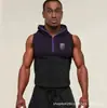 Fabricante de Producto Popular Transfronterizo Chaleco para Hombre con Capucha Camisa de Compresión con Diseño de Media Cremallera, Secado Rápido, Transpirable, Elástico Chaleco Deportivo