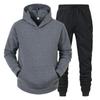 Sudadera con capucha casual para hombre 220g Traje de suéter Placa ligera Color sólido Suéter Deportivo Set de 2 piezas Otoño e Invierno Forro polar
