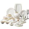 Juego de vajilla de porcelana de hueso Juego de vajilla de cerámica Jingdezhen borde dorado Plato cuenco plato golf dibujo dorado juego de vajilla