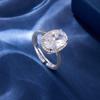 Anillo Abierto de Huevo de Paloma de Circonita Micro-incrustada de Lujo Ligero Anillo de Dedo de Corte Flor de Hielo Moderno de Alta Gama Anillo Ajustable